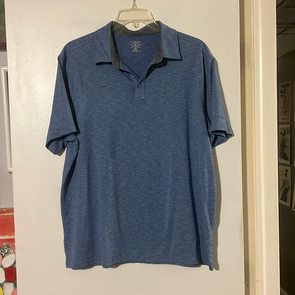 G. H. Bass mens blue short sleeve polo